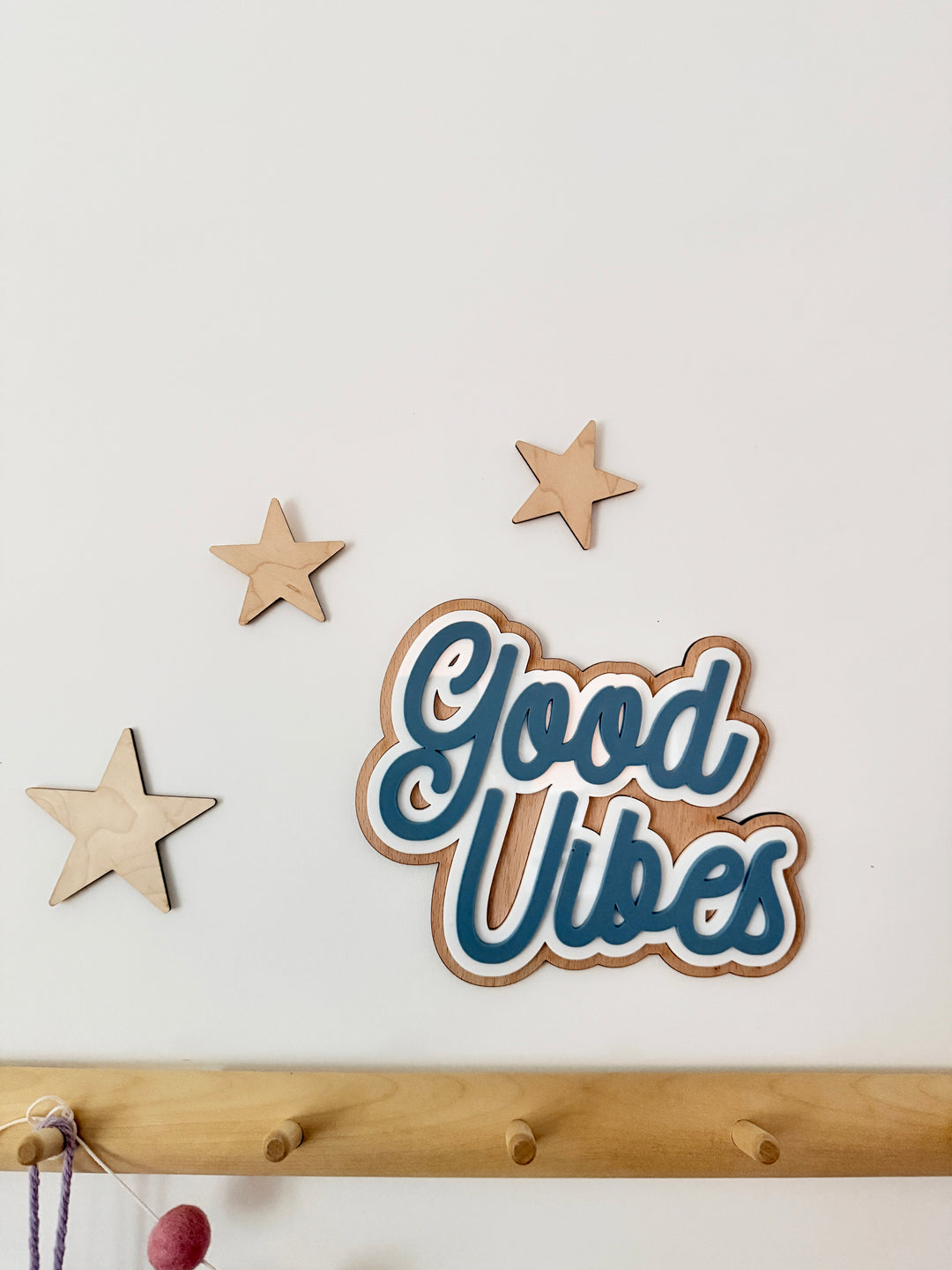 Good Vibes triple layer wall sign