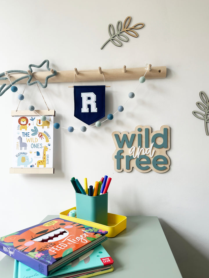 Wild and free wall sign