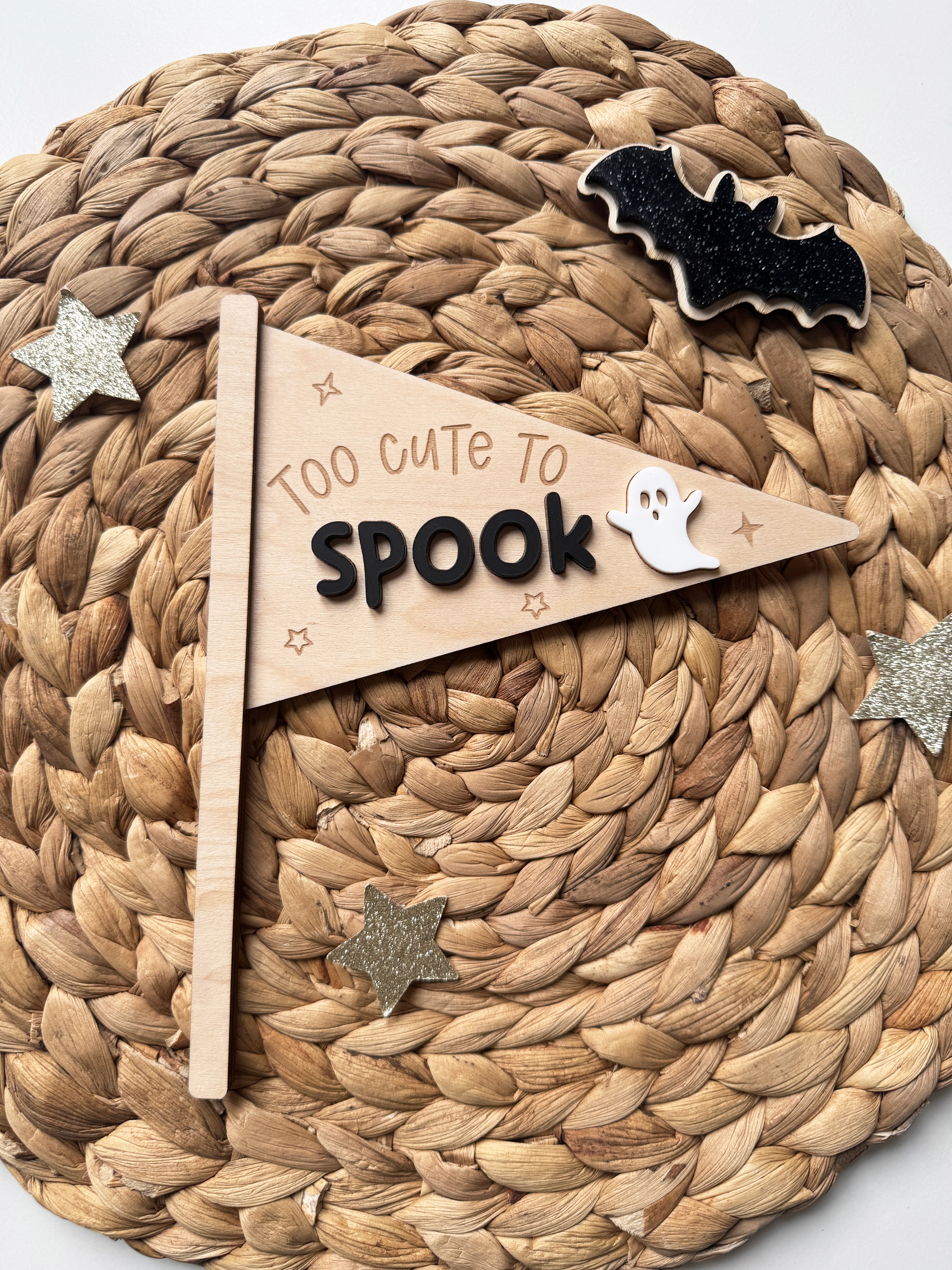 Too cute to spook halloween flag