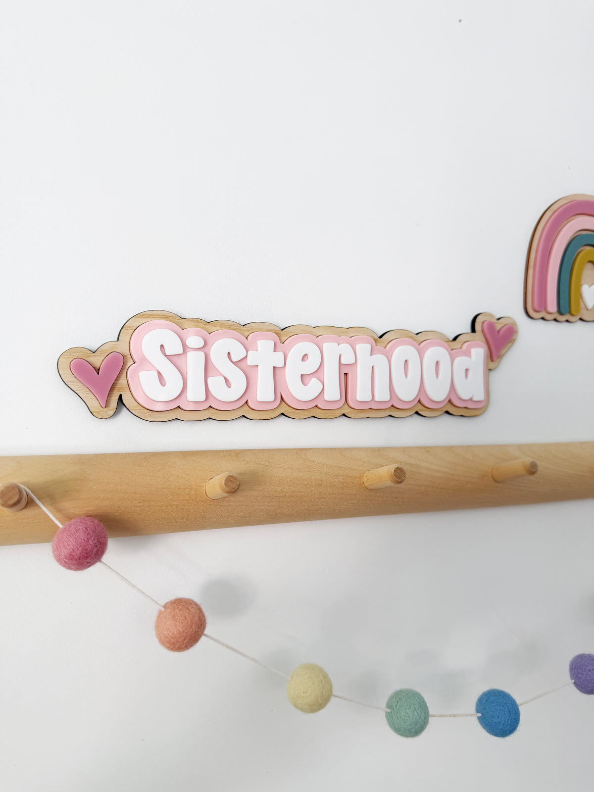 Sisterhood heart wall sign