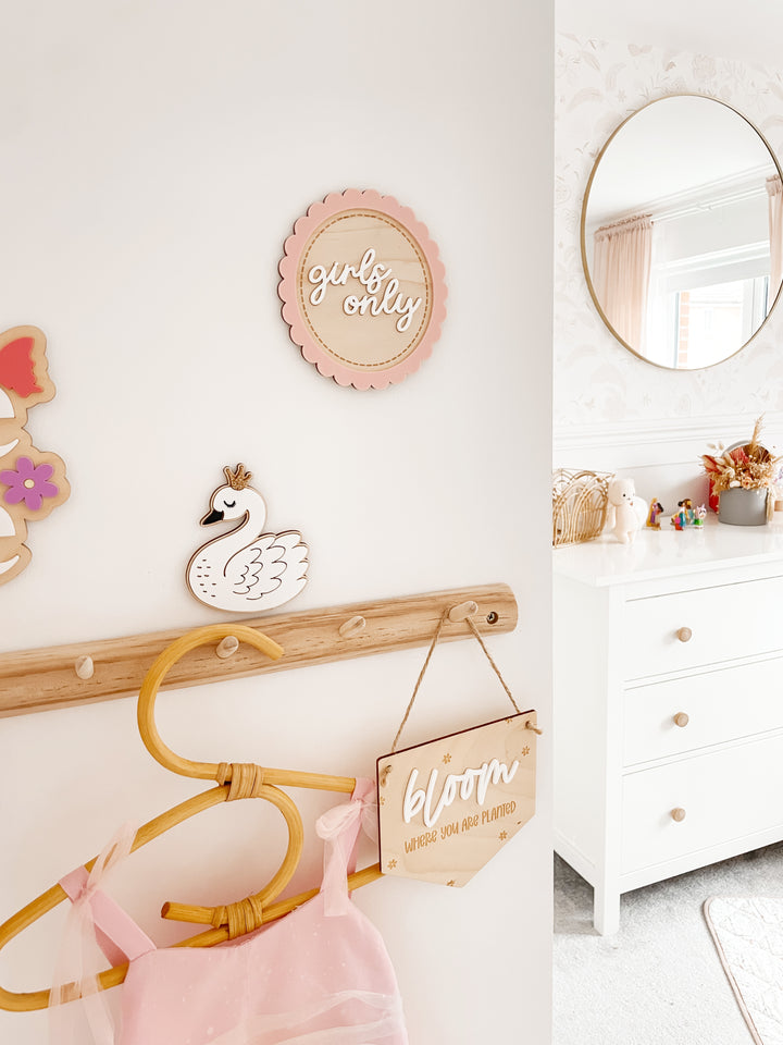 Girls only scallop wall plaque