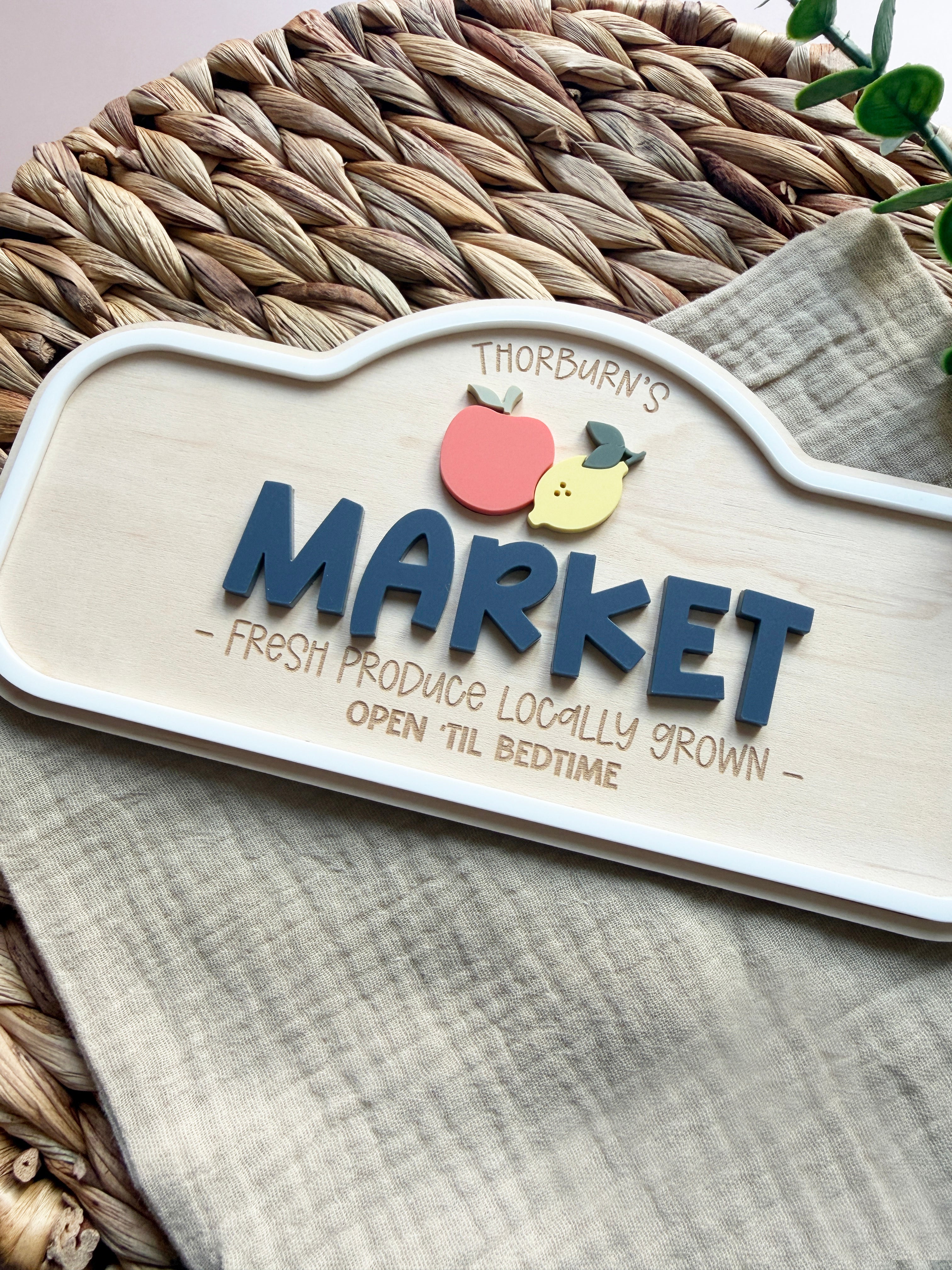 Personalised role play sign - Market