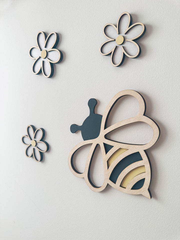 Double layer bee wall decor