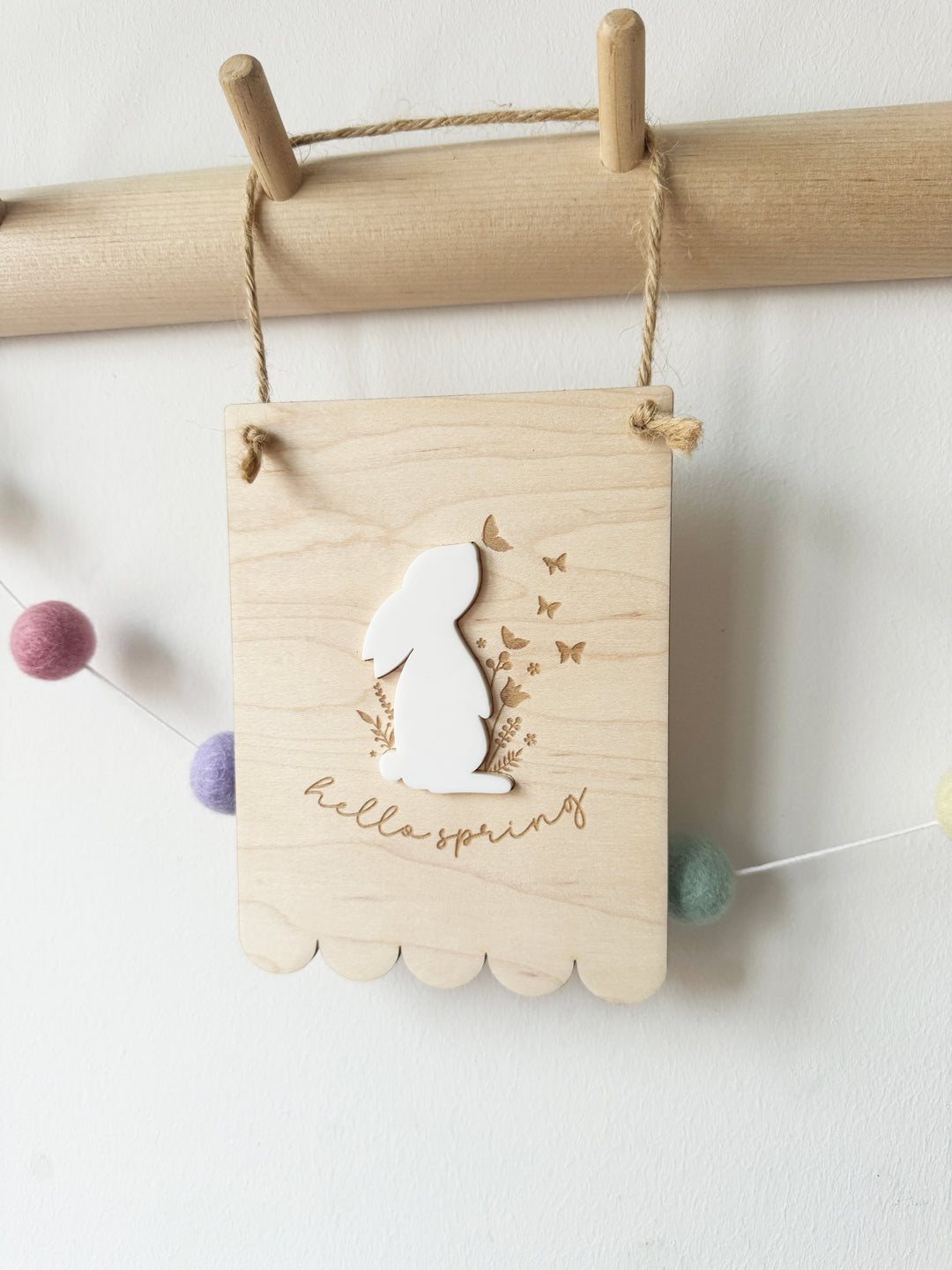 Hello Spring Easter mini pennant