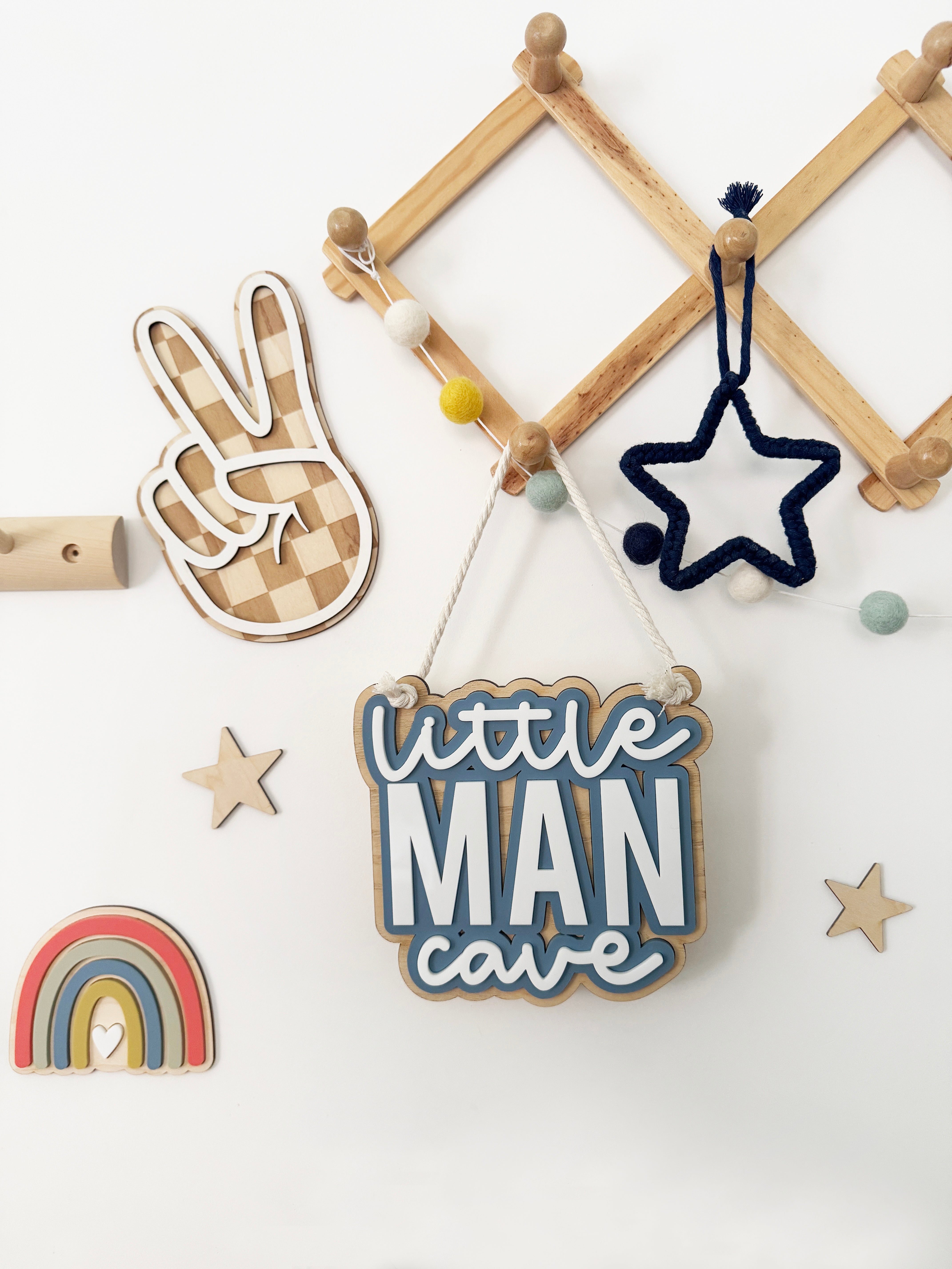 Little man cave triple layer wall hanging
