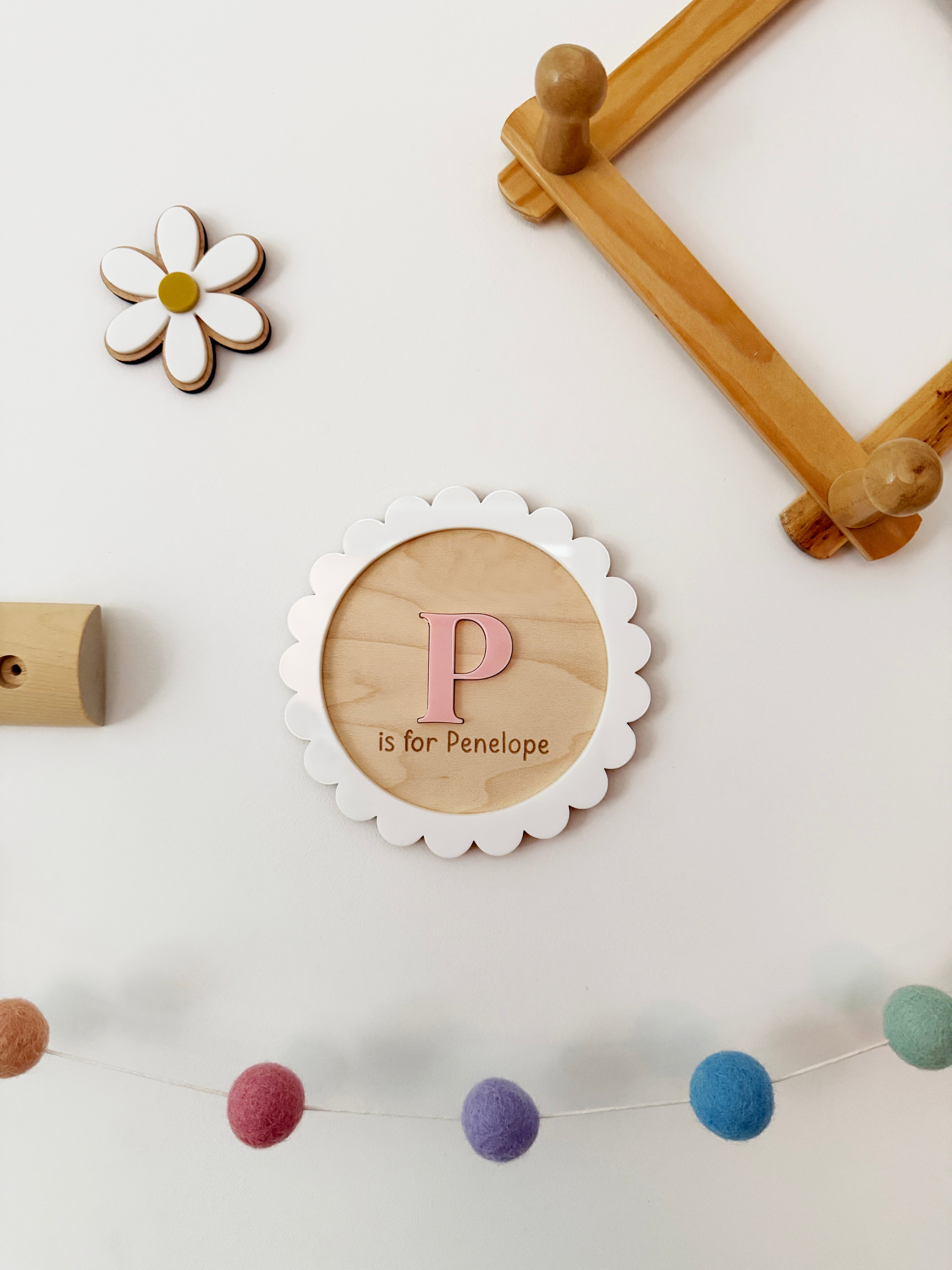 Personalised scallop name plaque