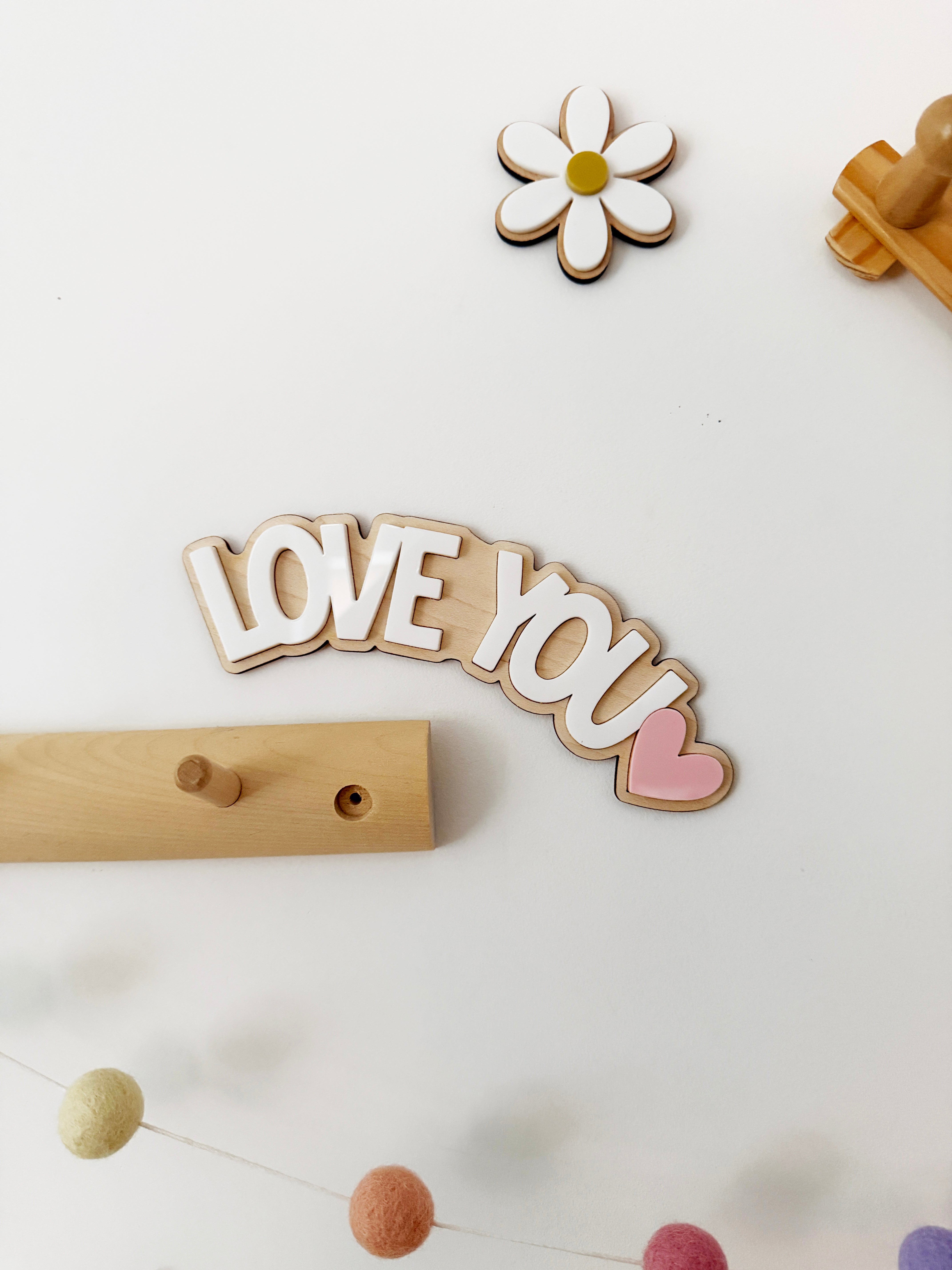 Love you curved wall sign