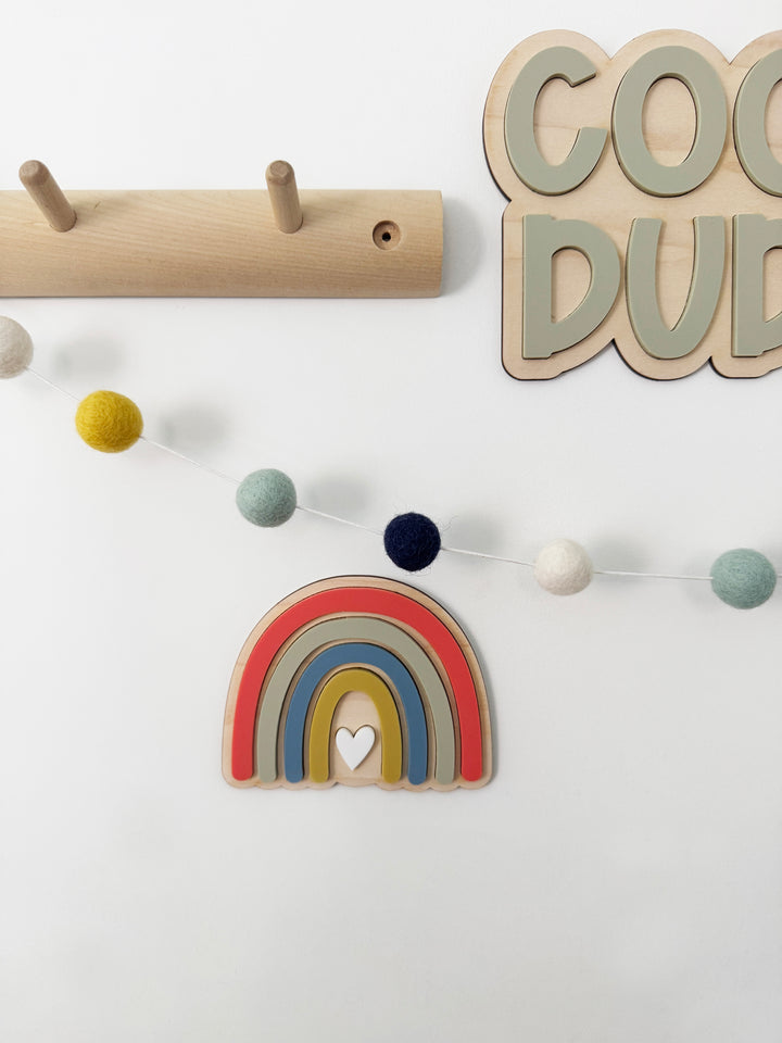 Mini rainbow boho wall shape - Coral