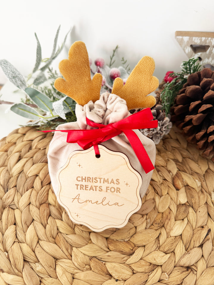 Personalised reindeer treats bag