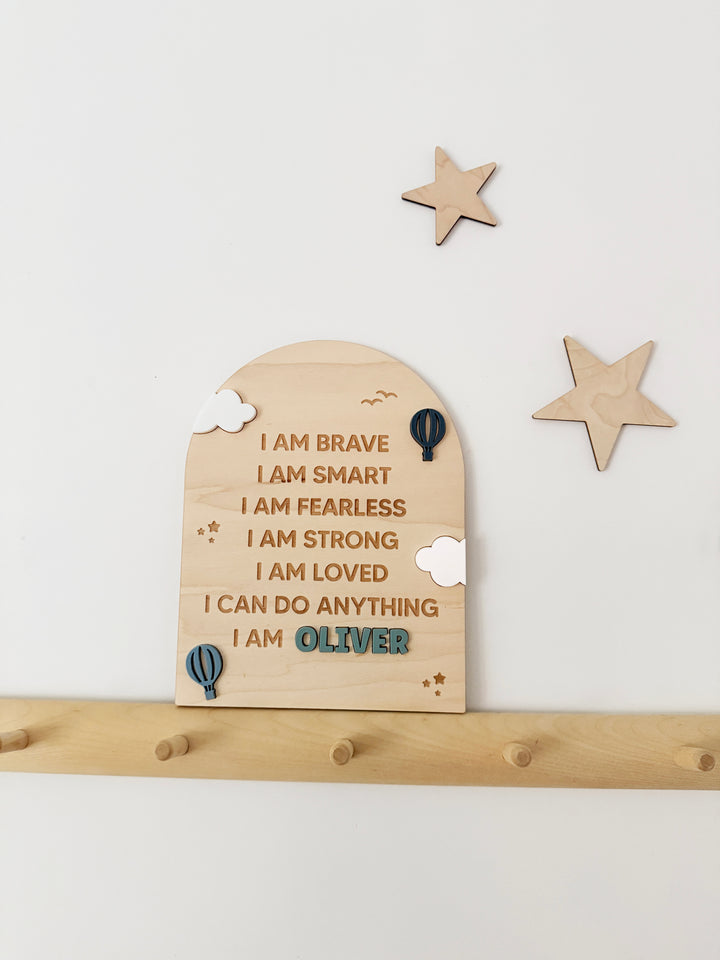 Personalised affirmation arch - up and away
