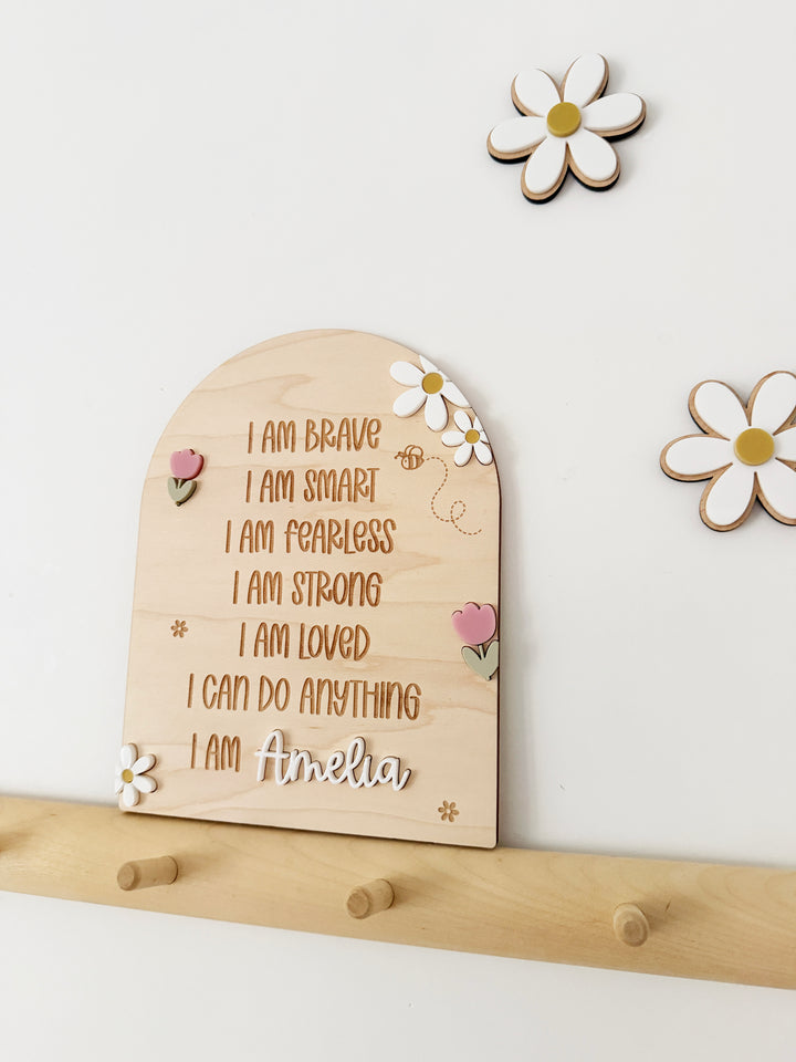 Personalised affirmation arch - floral