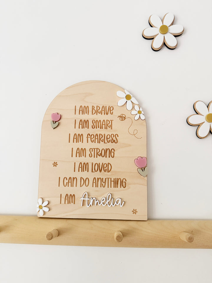 Personalised affirmation arch - floral