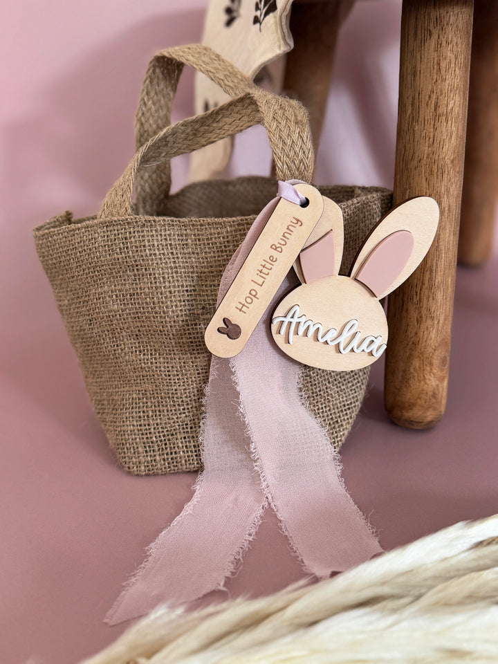 Personalised Easter egg hunt bag & tag