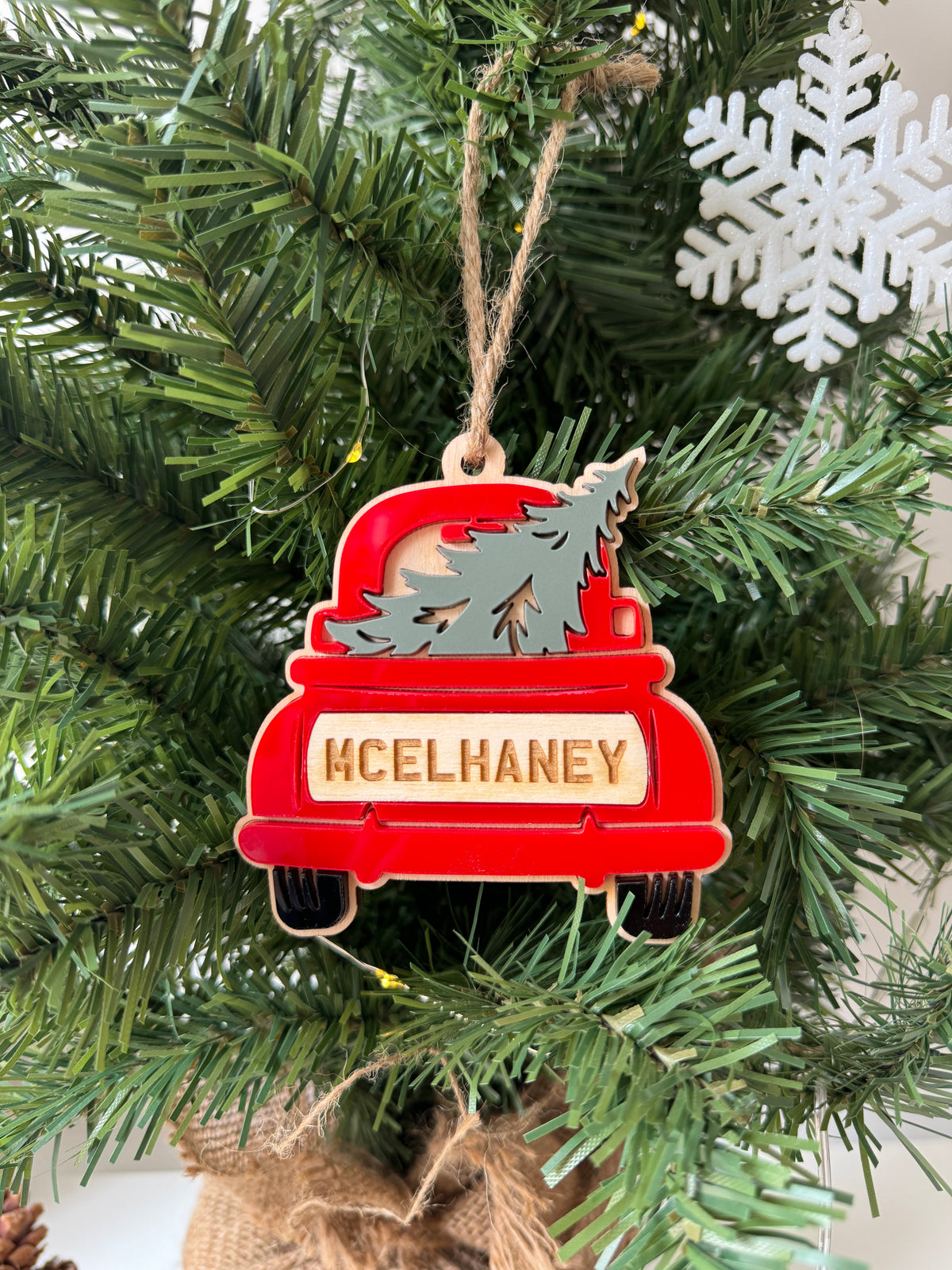 Personalised family Christmas car decoration