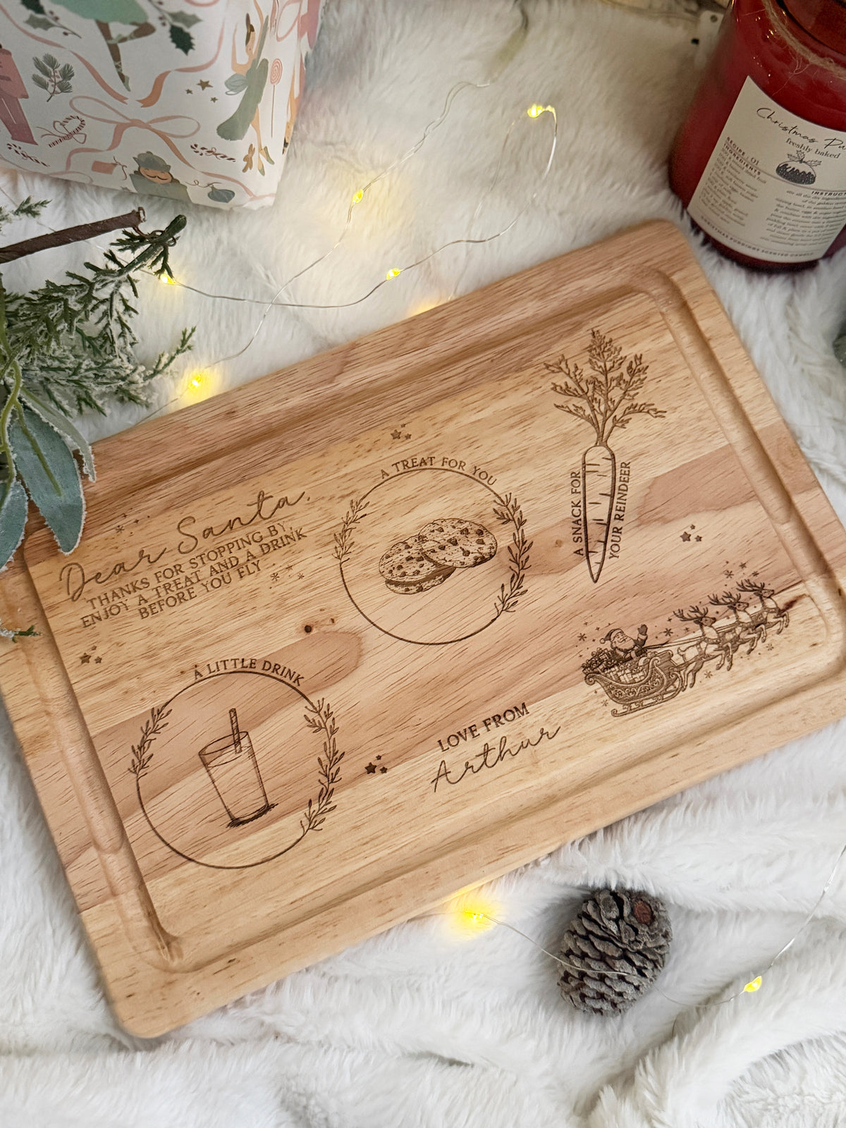 Personalised wooden santa treat tray *Limited Availability*