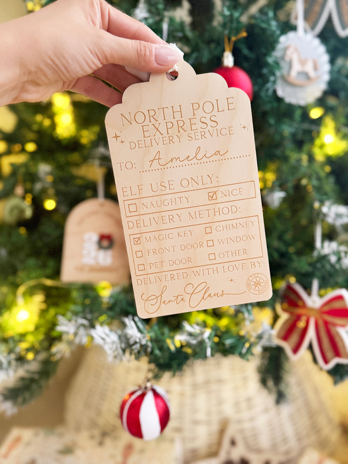Personalised North Pole XL Santa sack tag