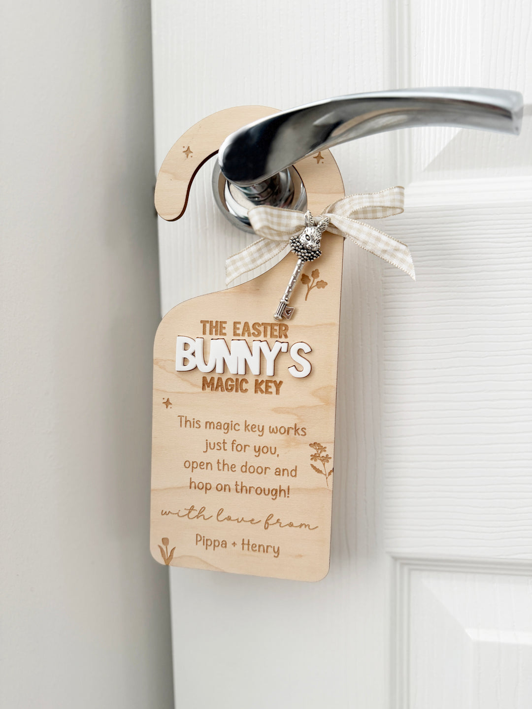 Personalised Easter bunny magic key door hanger