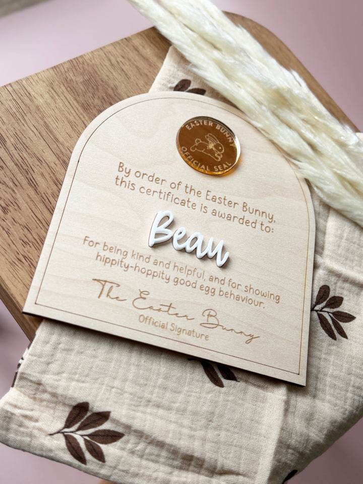 Personalised Easter Eggcellence certificate
