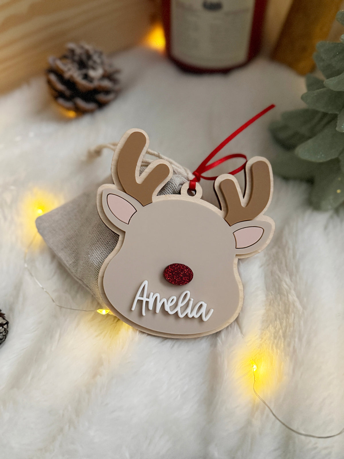 Personalised reindeer food & tag