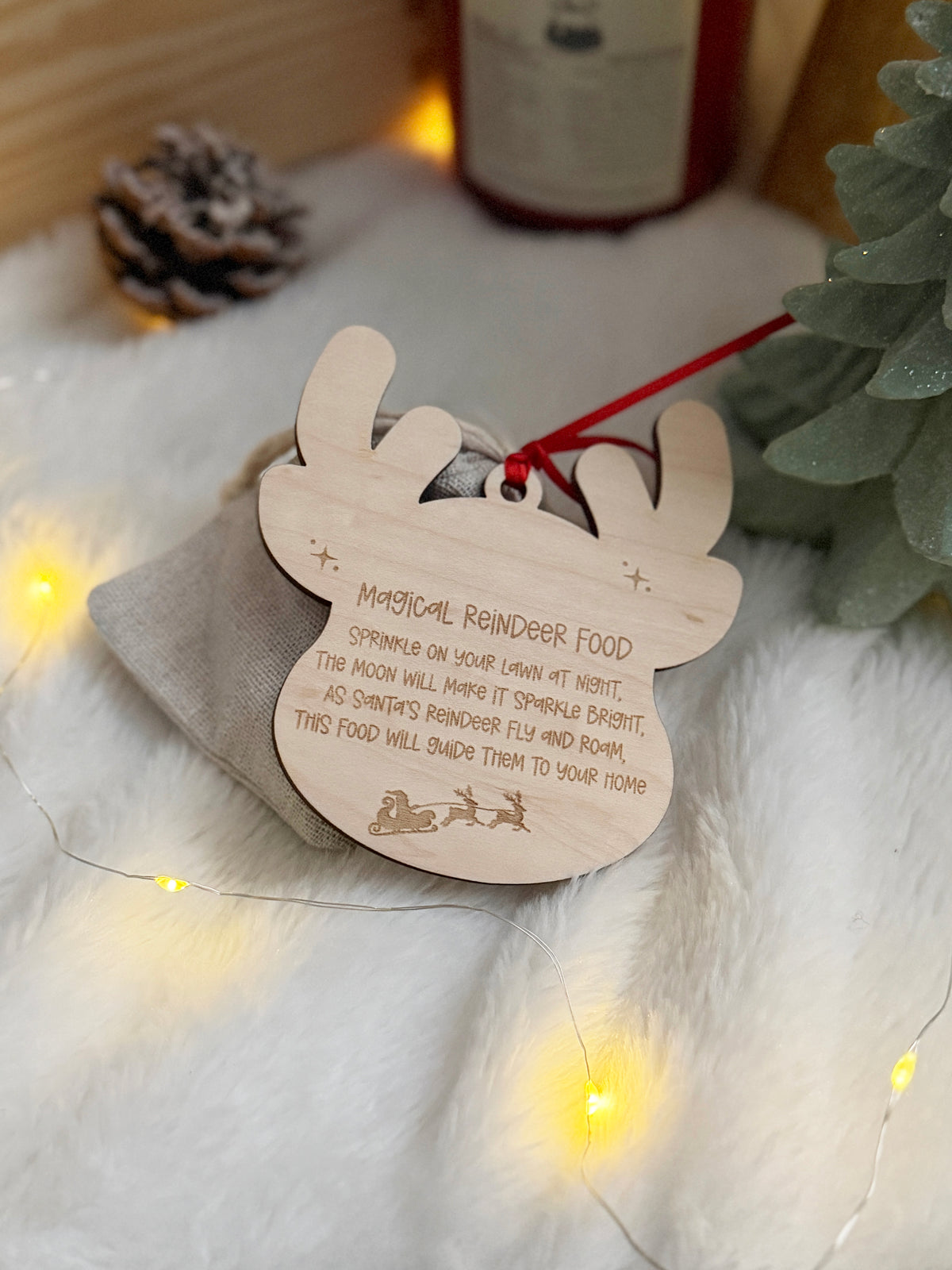Personalised reindeer food & tag