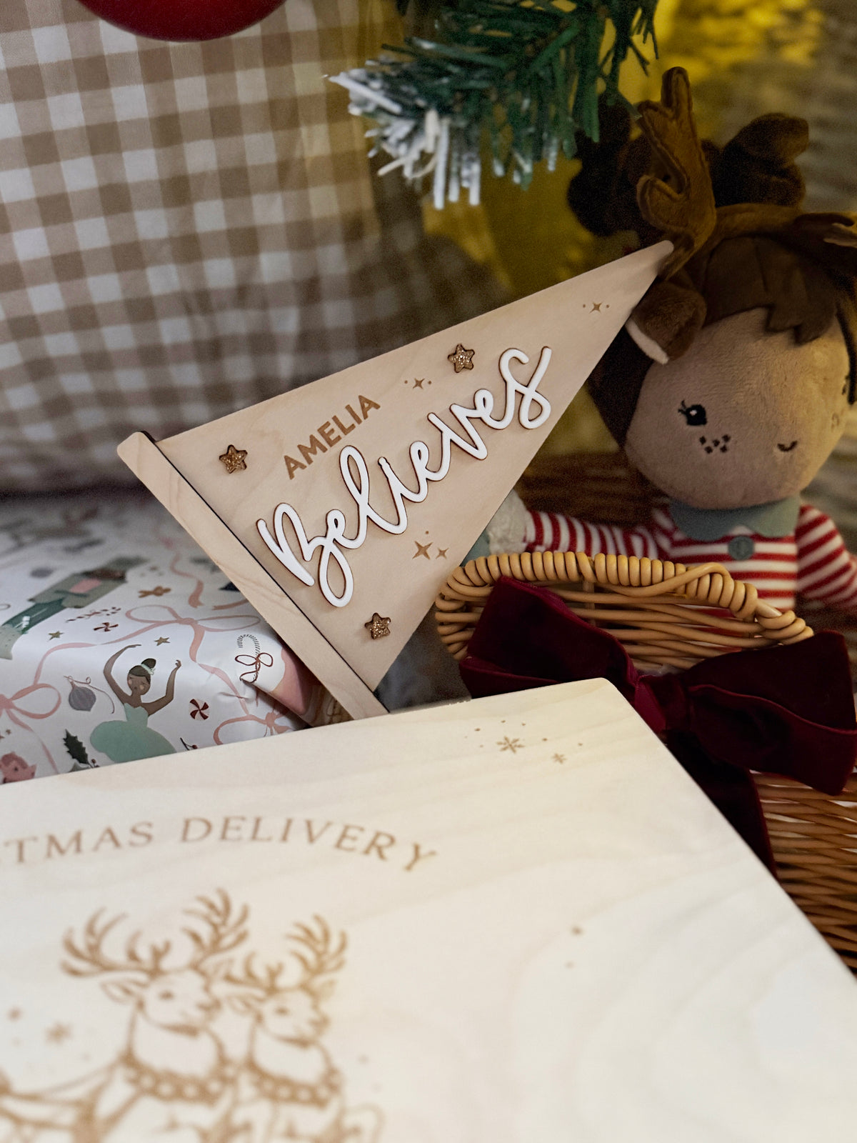 Personalised believes christmas flag