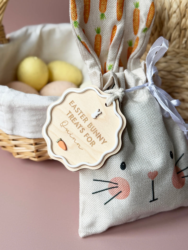 Personalised Easter treat bag with tag
