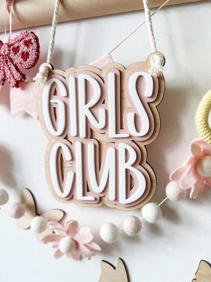Girls club triple layer wall hanging