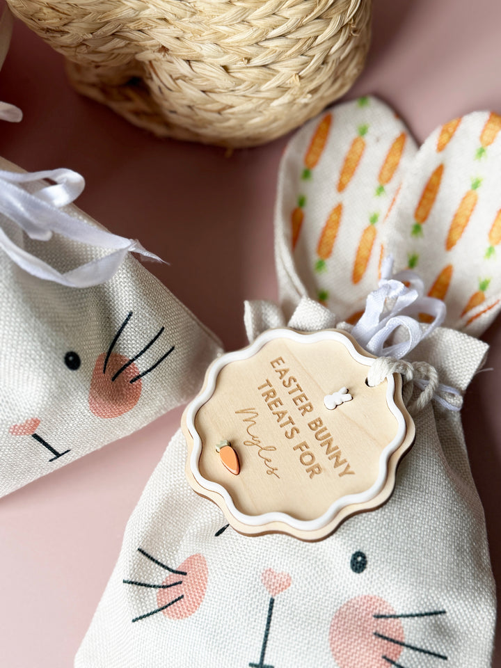 Personalised Easter treat bag with tag
