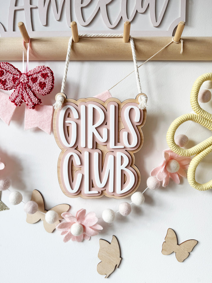 Girls club triple layer wall hanging