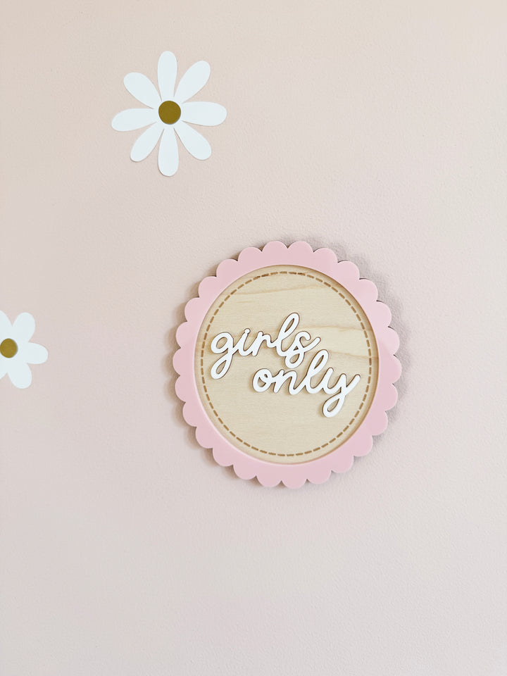 Girls only scallop wall plaque
