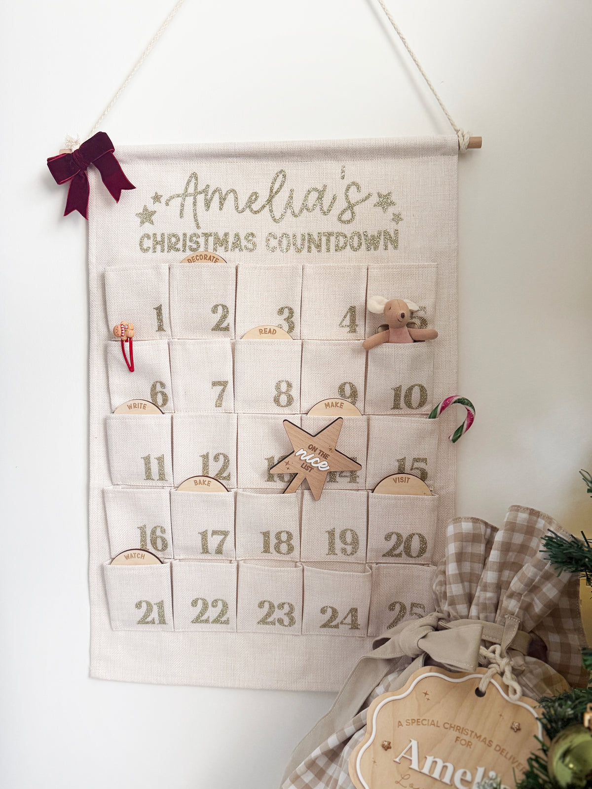 Personalised Christmas hanging advent calendar *Limited Availability*