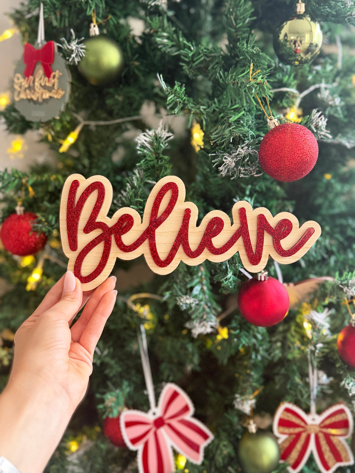 Christmas believe wall sign