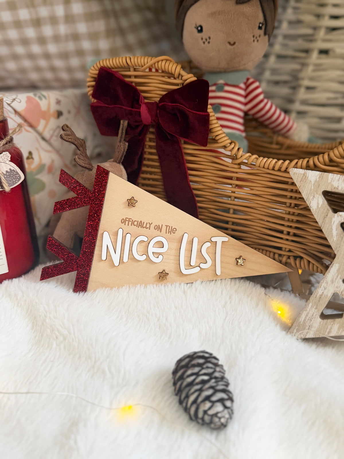 Officially on the nice list pennant flag
