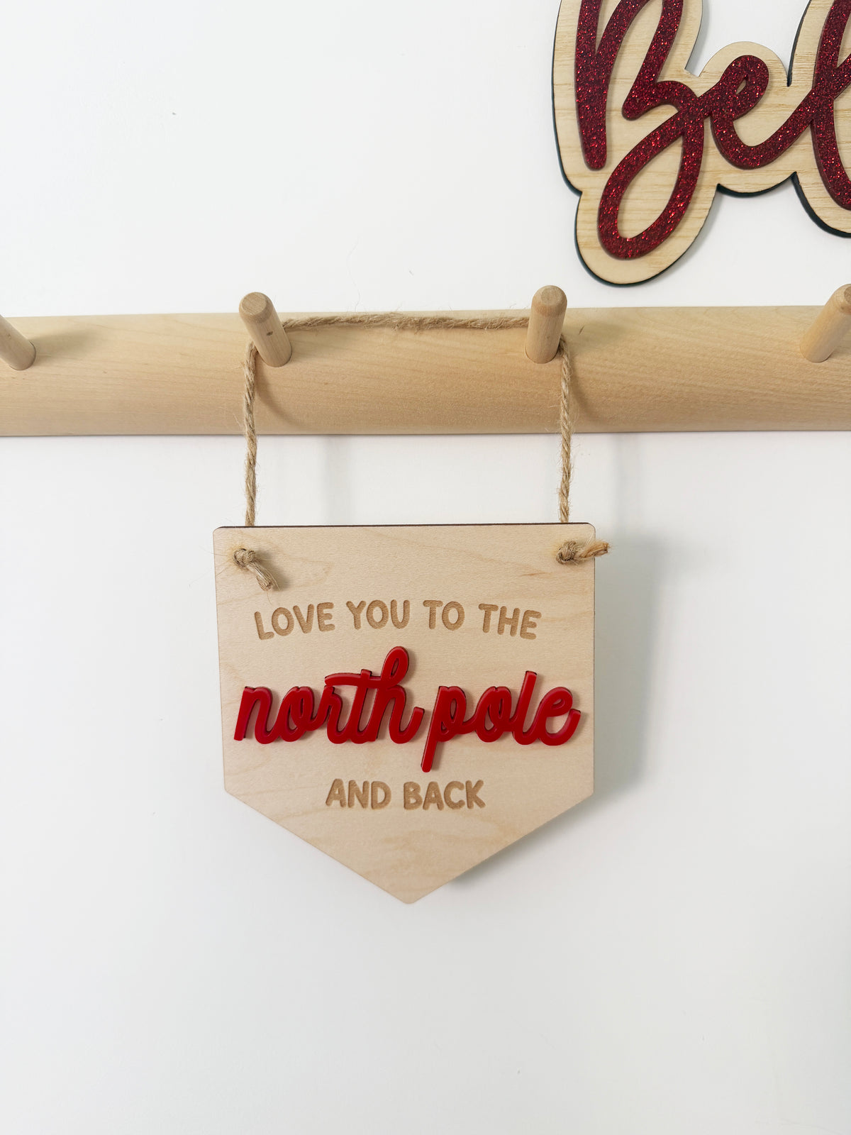 North Pole and back red mini pennant