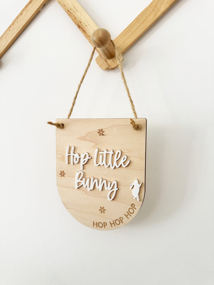 Hop little bunny mini pennant
