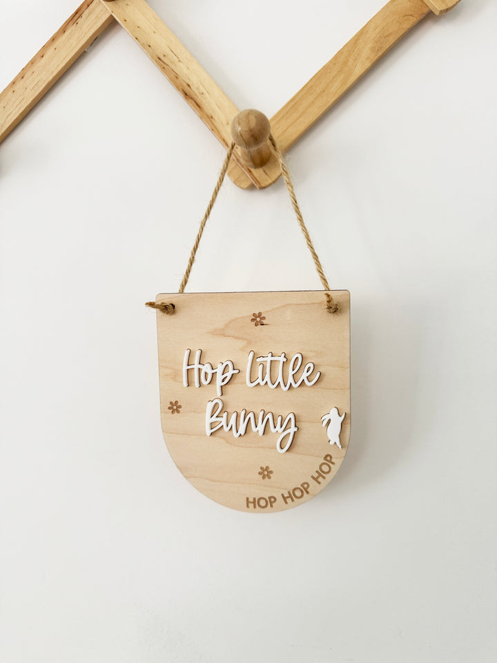 Hop little bunny mini pennant