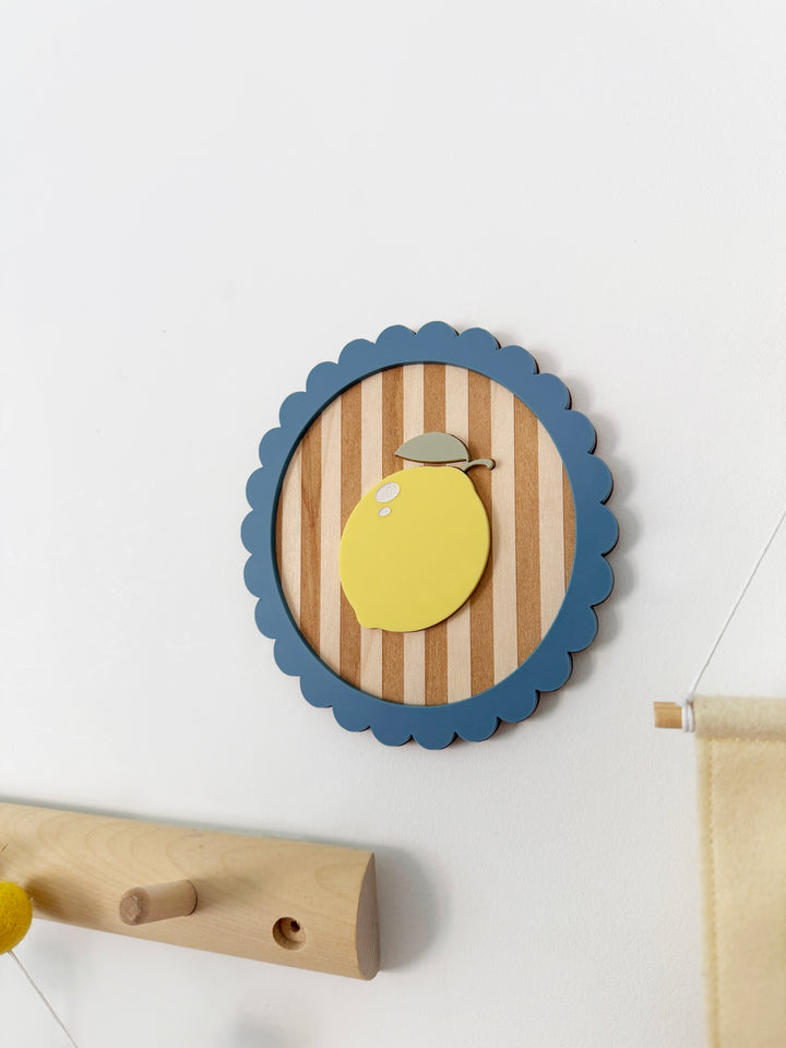 Stripe lemon scallop wall plaque (10 Rays of Sunshine)