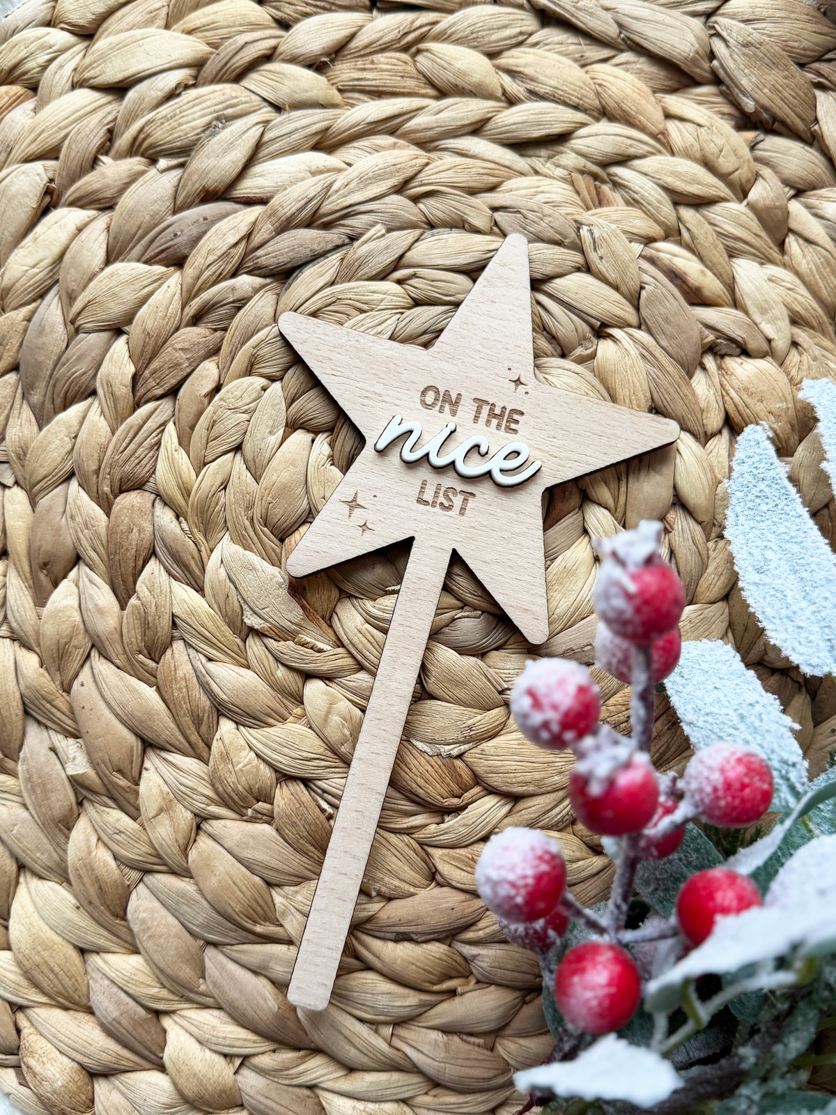 On the nice list Christmas mini wand