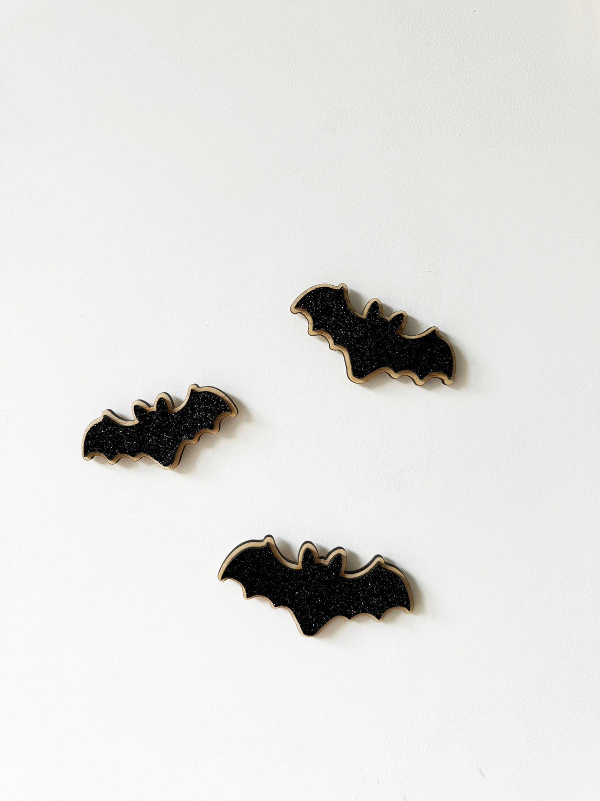 Black glitter halloween bats