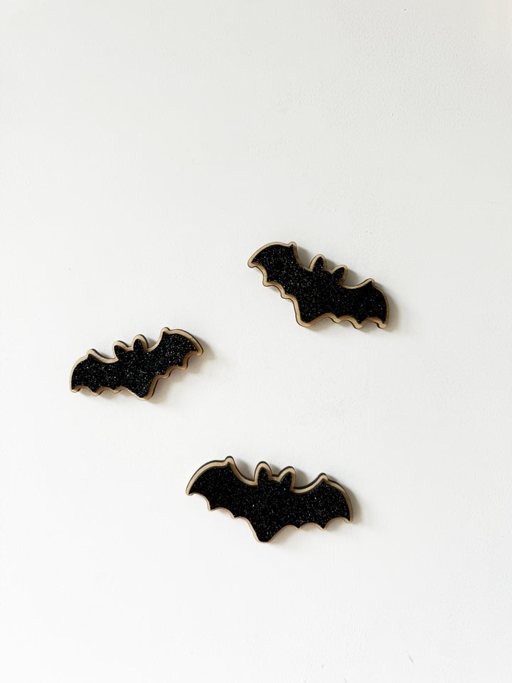 Black glitter halloween bats