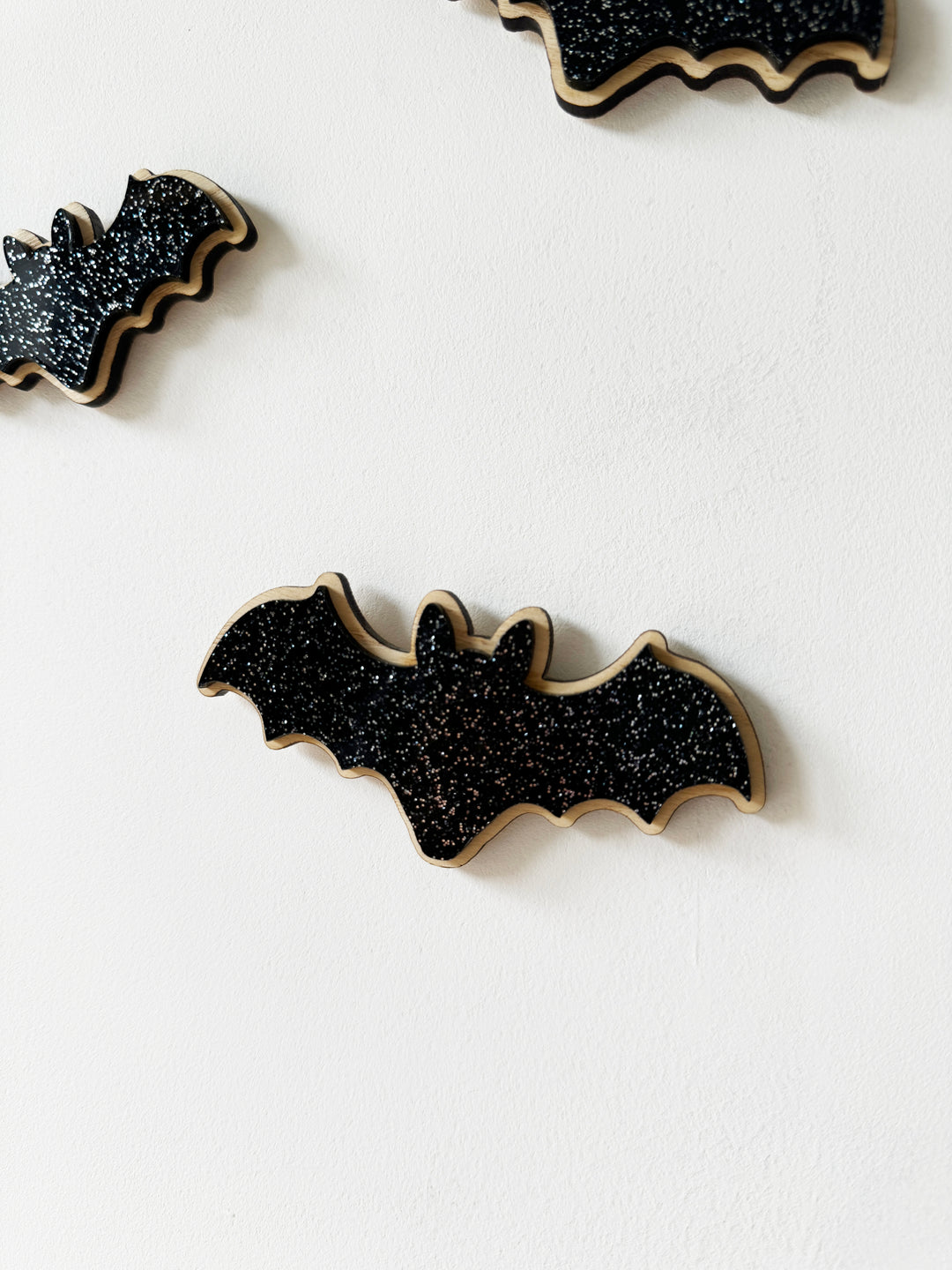 Black glitter halloween bats
