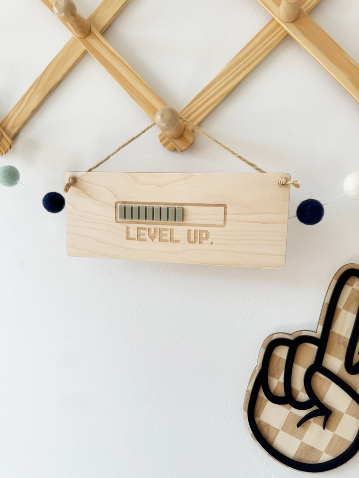 Level up gamer wall hanging