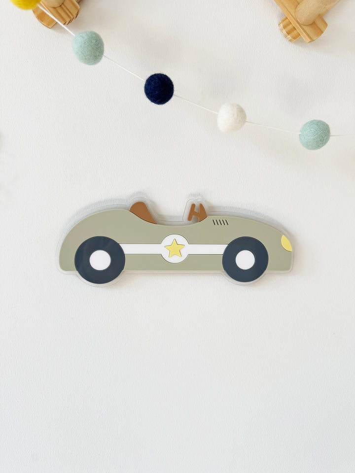 Acrylic vintage race car wall shape sign