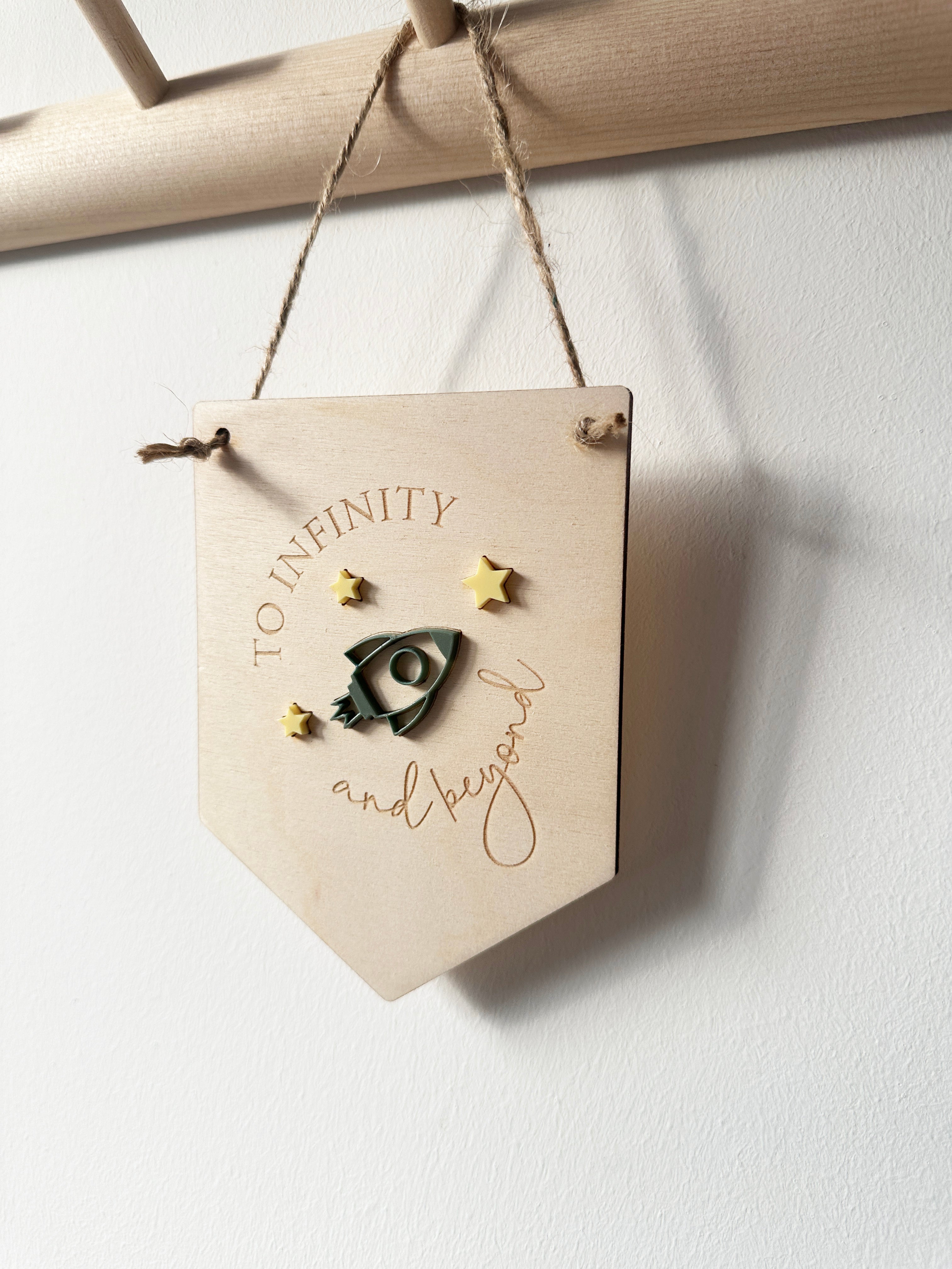 To infinity space theme mini pennant