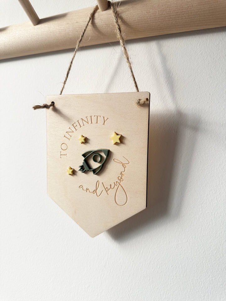 To infinity space theme mini pennant
