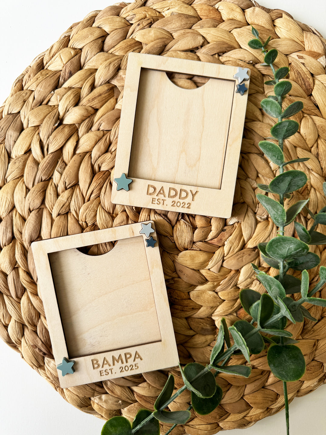 Daddy Est. year Polaroid Magnet frame