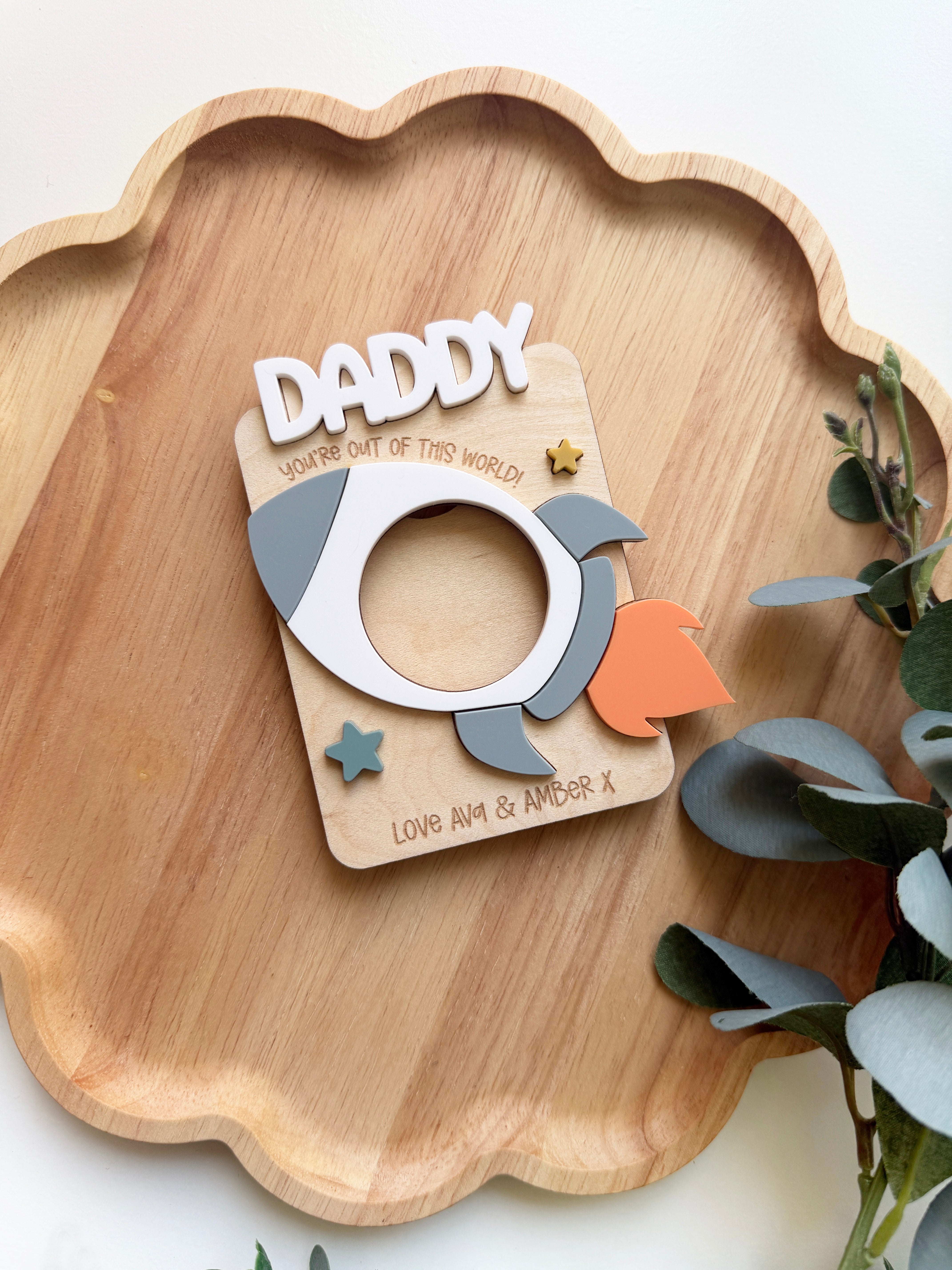 Personalised Daddy/Grandparent Fridge Magnet - Rocket