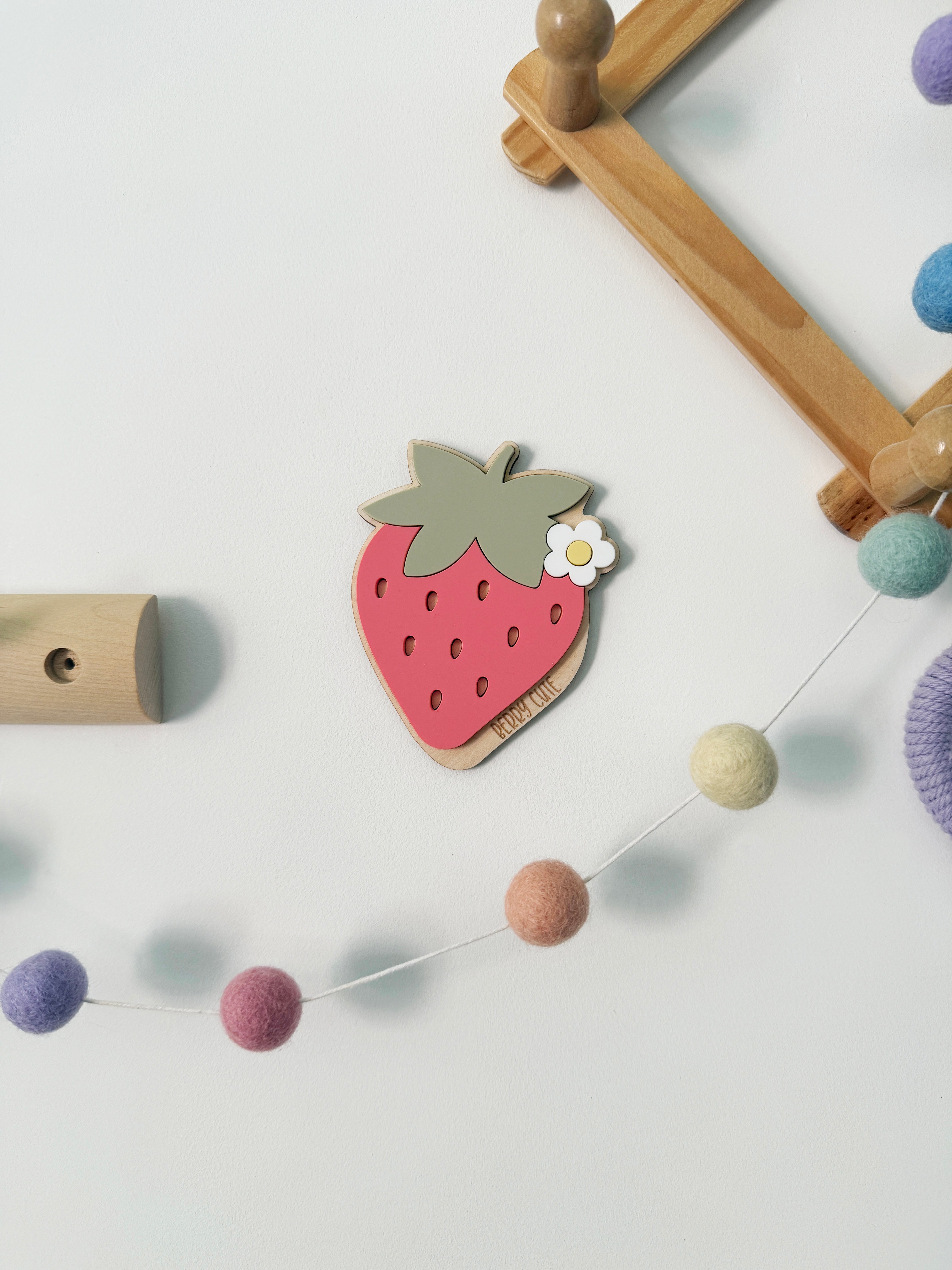 Berry cute strawberry wall shape