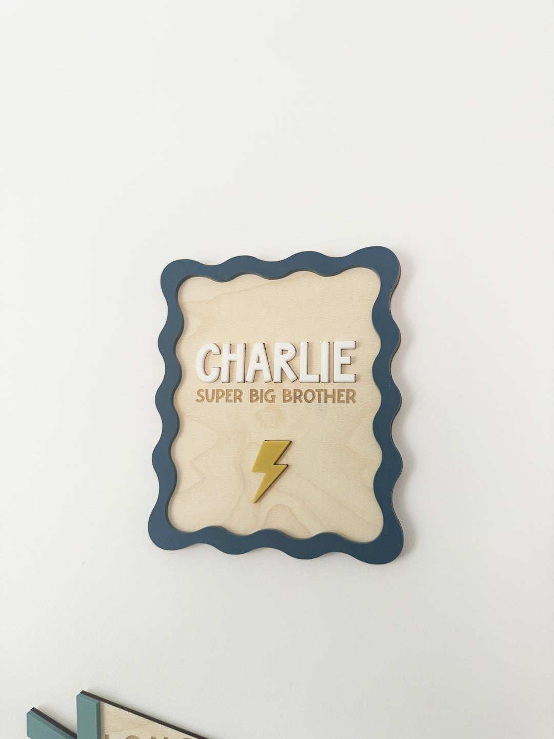 Personalised squiggle edge wall plaque