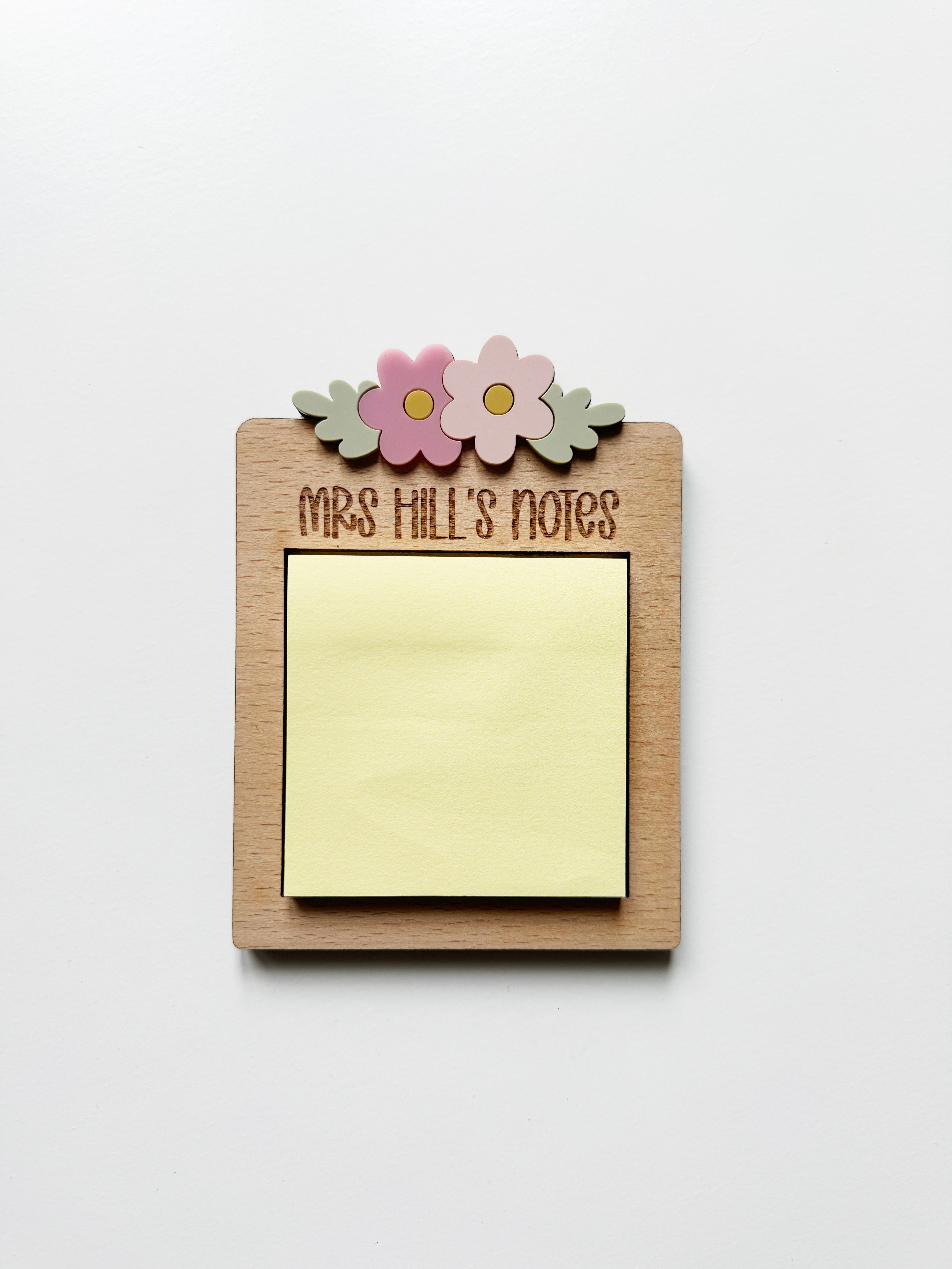 Personalised floral sticky note holder